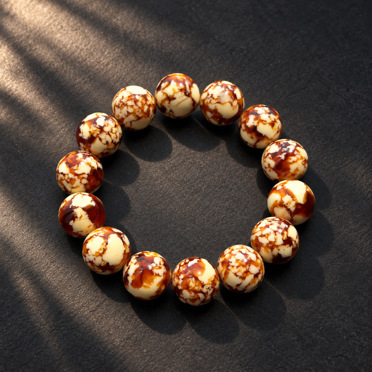 Ivory Amber Resin Bead Bracelet