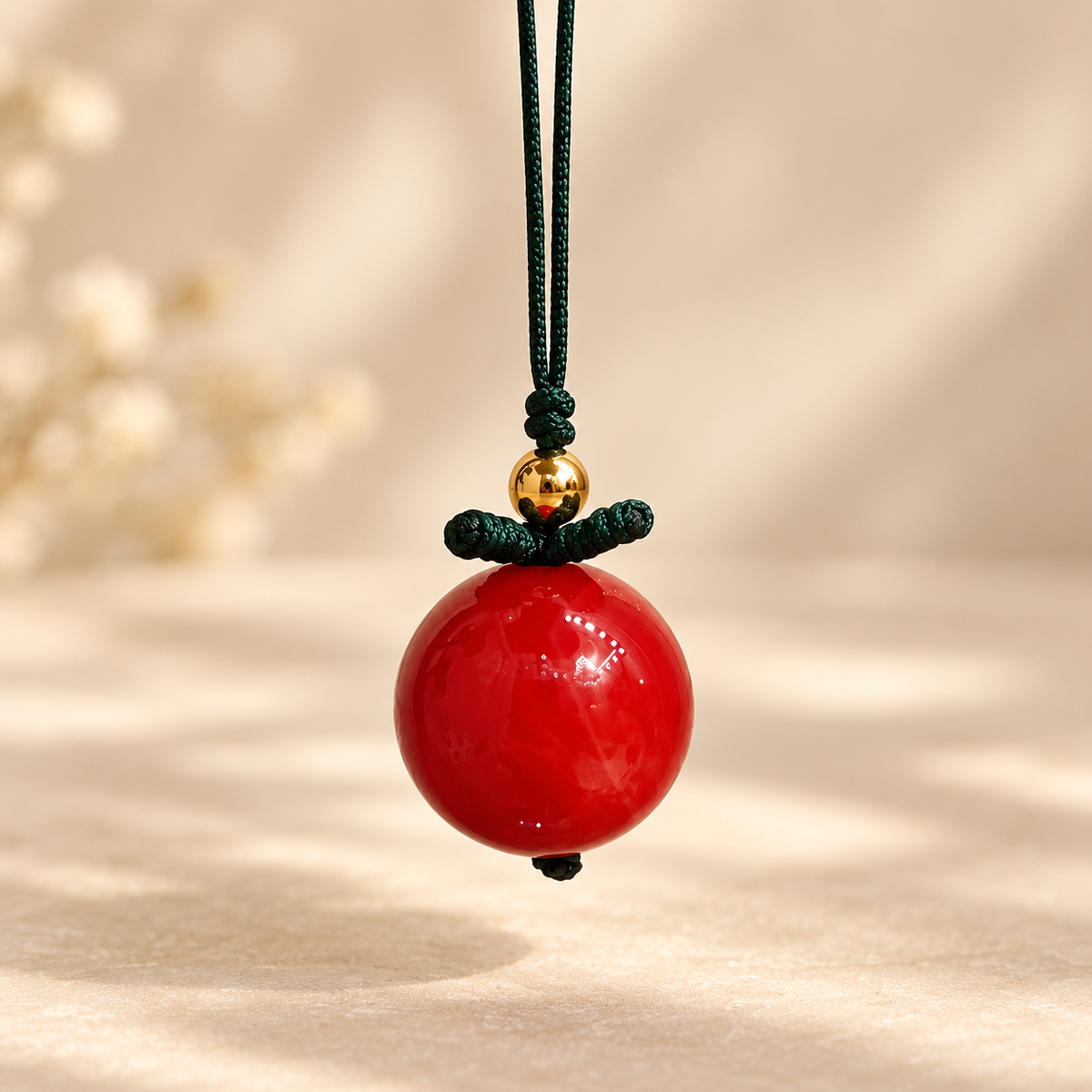 Crimson Shine Resin Phone Charm