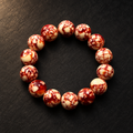 Crimson Mosaic Resin Bead Bracelet